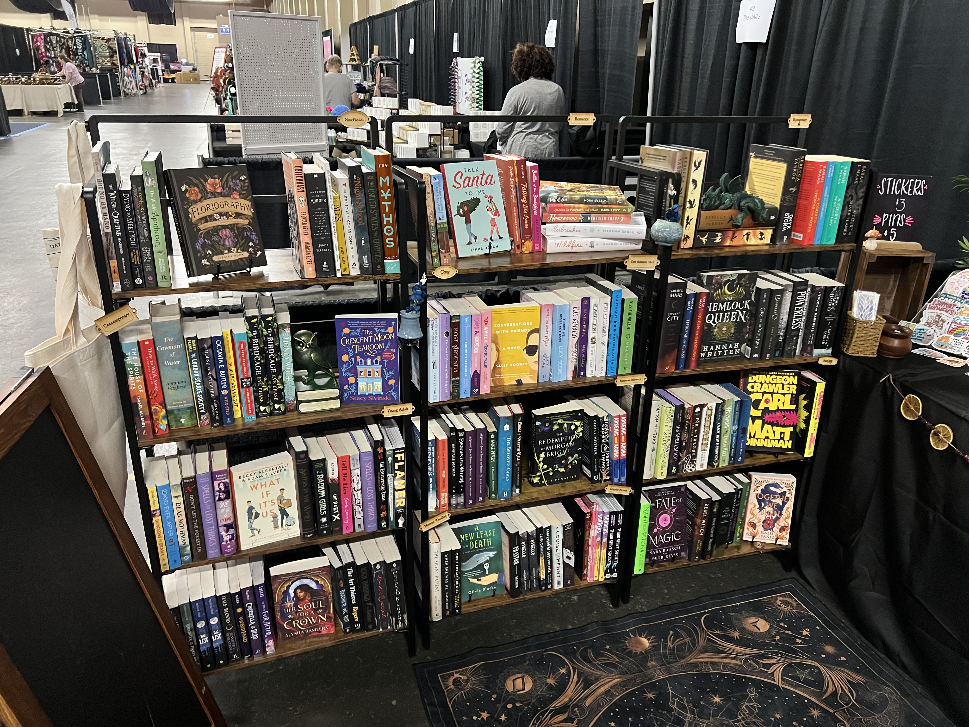 Book displays at the Christmas market